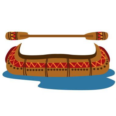 Indian canoe icon clipart