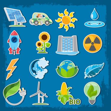 Alternatif enerji kaynakları Icons set