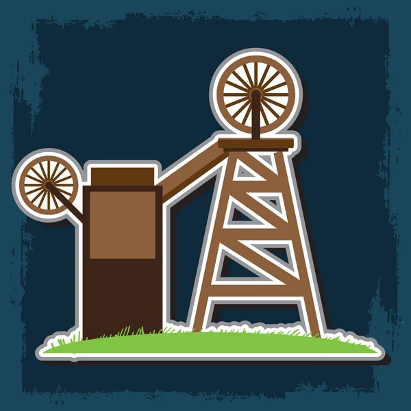 Minería mina icono — Vector de stock