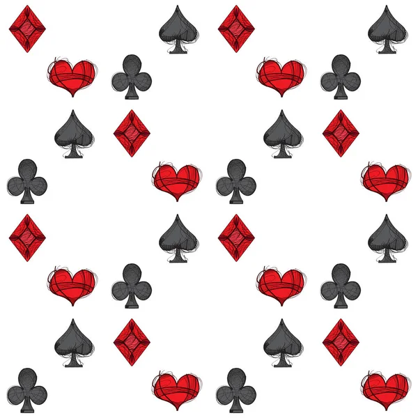 Jogando cartas, quatro naipes —  Vetores de Stock