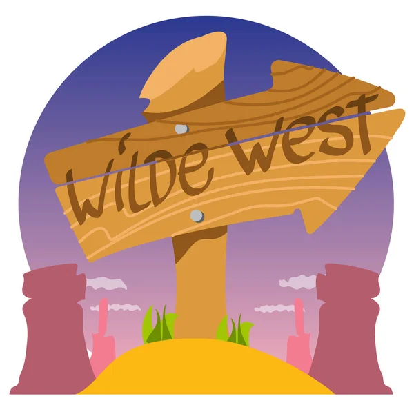 Wild West signpost icon — Stock Vector