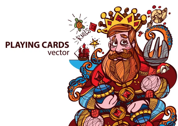 King of Diamonds spelkort — Stock vektor