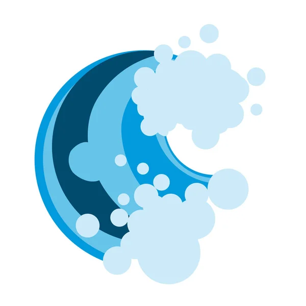 Welle mit Schaumstoff, Logo. — Stockvektor