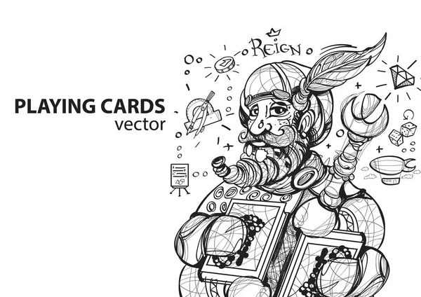 Rey de clubes jugando al palo de cartas . — Archivo Imágenes Vectoriales