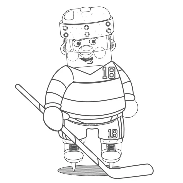 Hielo icono jugador de hockey — Vector de stock