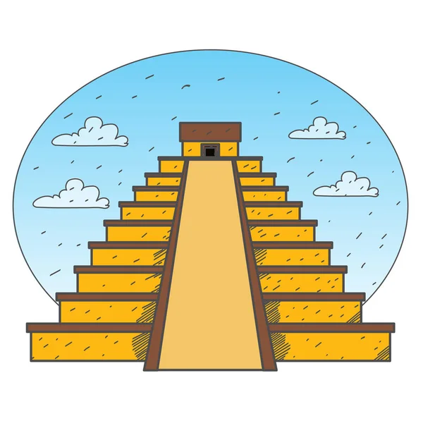 Piramide Luoghi messicani logo — Vettoriale Stock