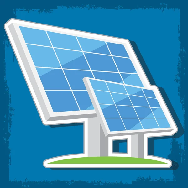 Cartaz com painéis solares —  Vetores de Stock