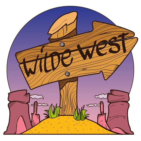 Wild West signpost icon — Stock Vector