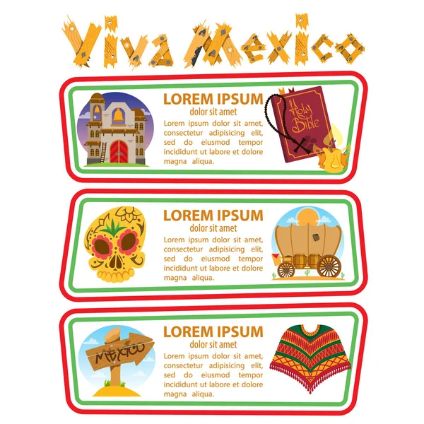 Bannery na mexické téma — Stockový vektor