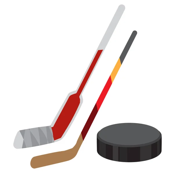 Stock und Puck Sportgeräte. — Stockvektor