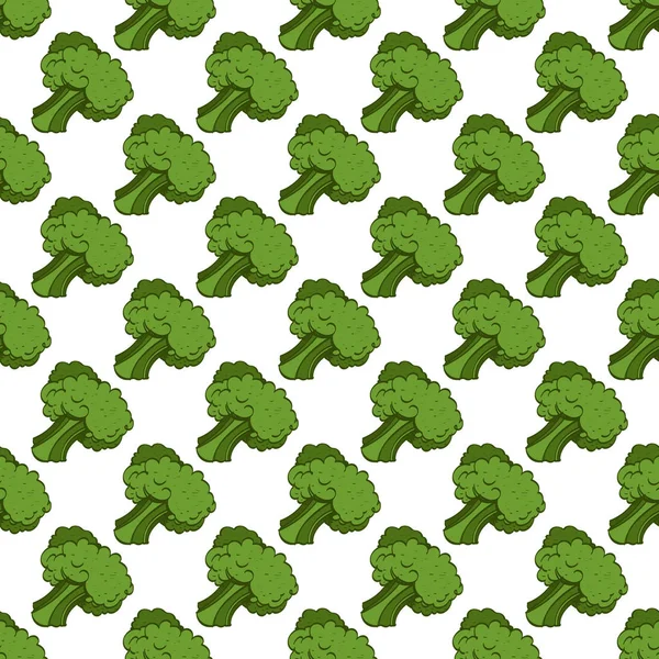 Seamless pattern with broccoli. — Stock Vector