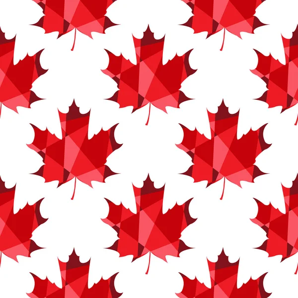 Maple leaf polygonal  pattern. — Stock Vector