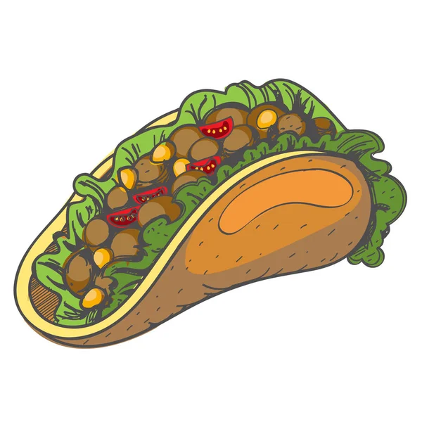 Logotipo tradicional mexicano Taco . — Vetor de Stock