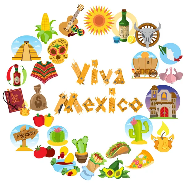 Comida mexicana tradicional —  Vetores de Stock