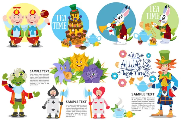 Alice Harikalar Diyarında Icons set