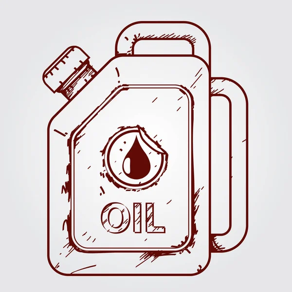 与燃料罐。发动机油筒. — 图库矢量图片