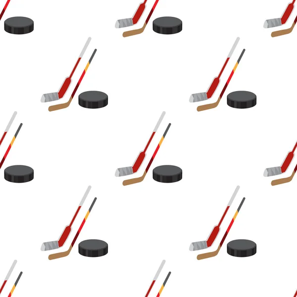 Patroon met een hockeystick en puck. — Stockvector