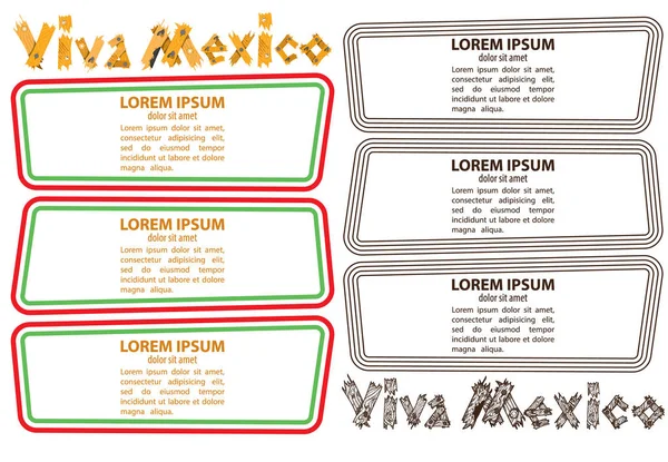Banners sobre tema mexicano —  Vetores de Stock