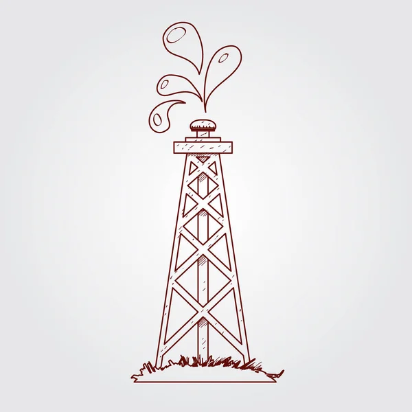 Olja, gas rigg logotyp. — Stock vektor
