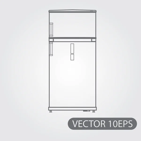 Pictogram van de omtrek van de koelkast — Stockvector