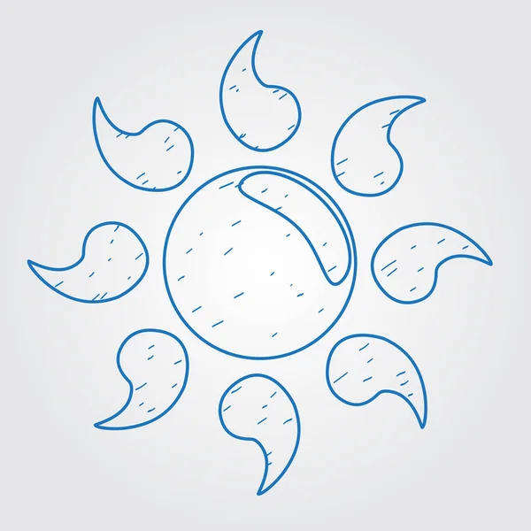 Icona del sole. Logo raggi di sole — Vettoriale Stock