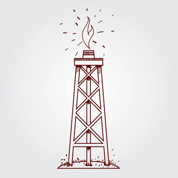 Olie, gas rig logo — Stockvector