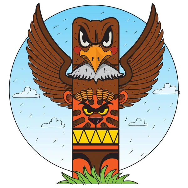 Eagle och tiger totem — Stock vektor