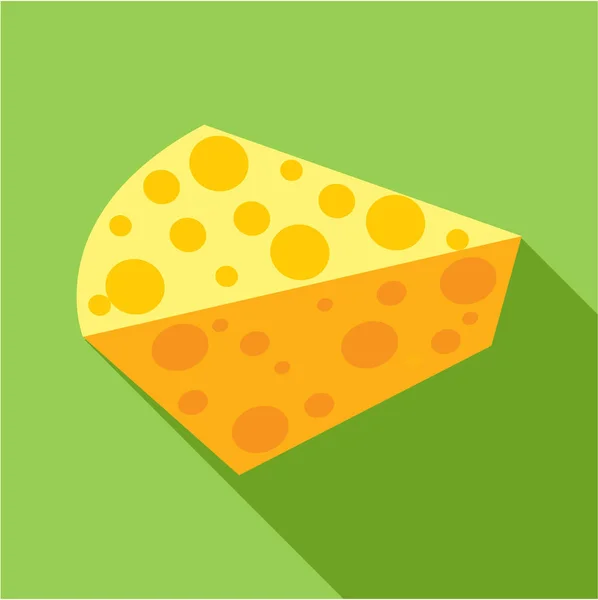 Egy darab sajtot lapos ikon. — Stock Vector