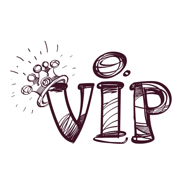 Dessin à la main un symbole VIP . — Image vectorielle