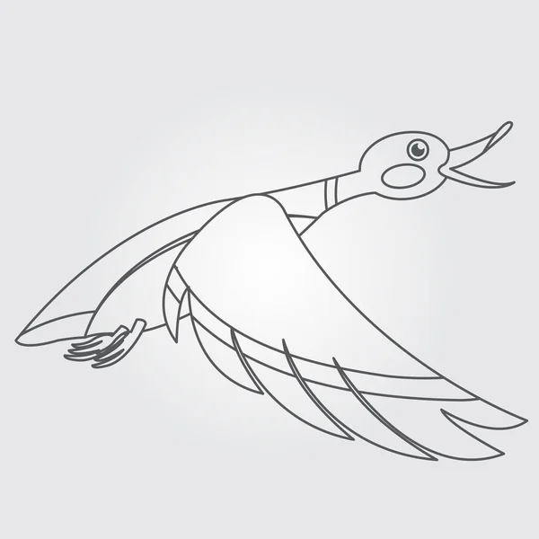 Wild duck flying icon — Stock Vector