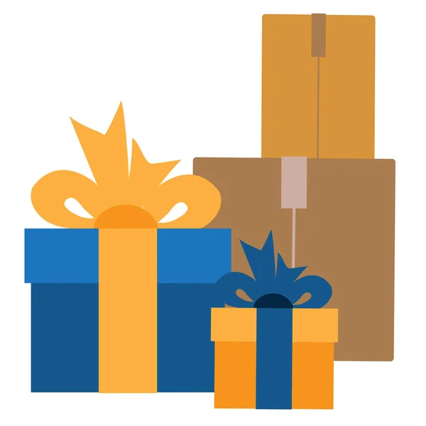 Cajas y regalos icono — Archivo Imágenes Vectoriales