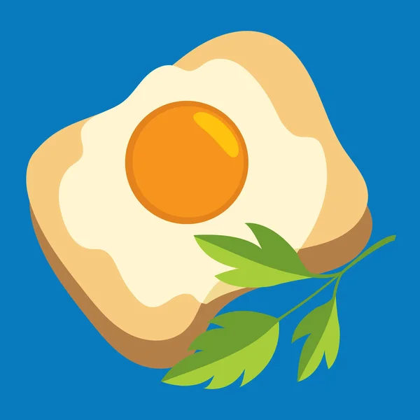 Πρωινό, τηγανητό αυγό — Διανυσματικό Αρχείο