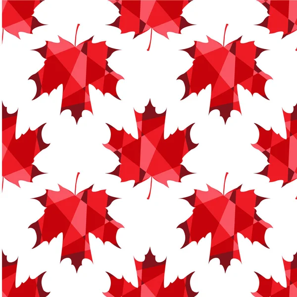 Maple leaf polygonal pattern. — Stock Vector