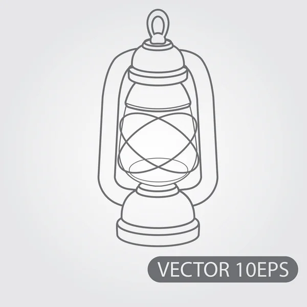 Kerozin lámpa ikonja — Stock Vector