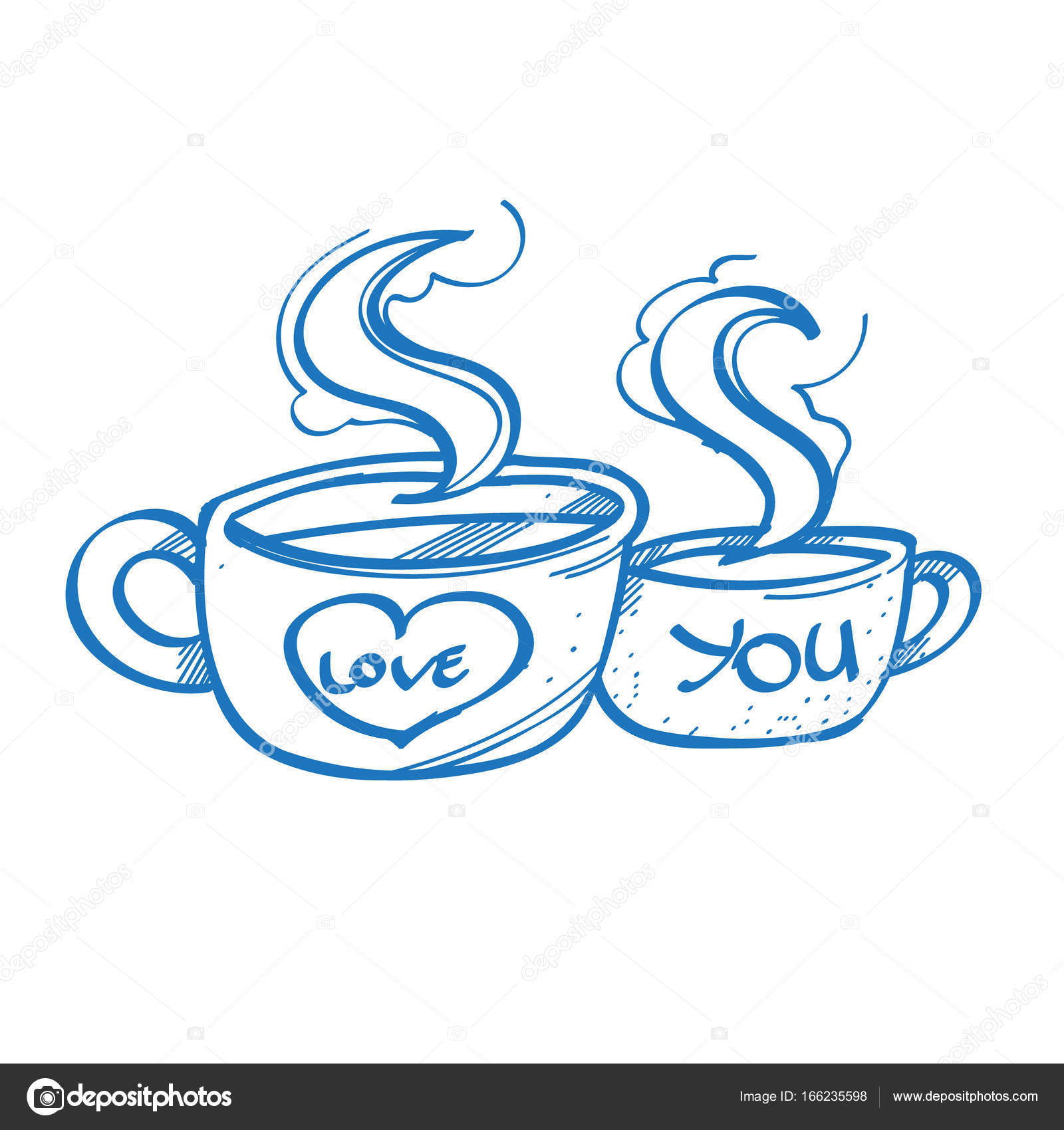 Two Cups Of Coffee Sketch Vector Image By C Filkusto Vector Stock