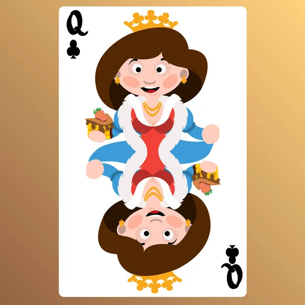 Jugar a las cartas con el personaje de dibujos animados — Vector de stock