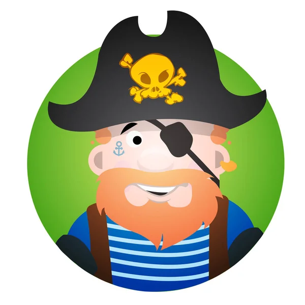 海賊とラウンド ステッカー — ストックベクタ