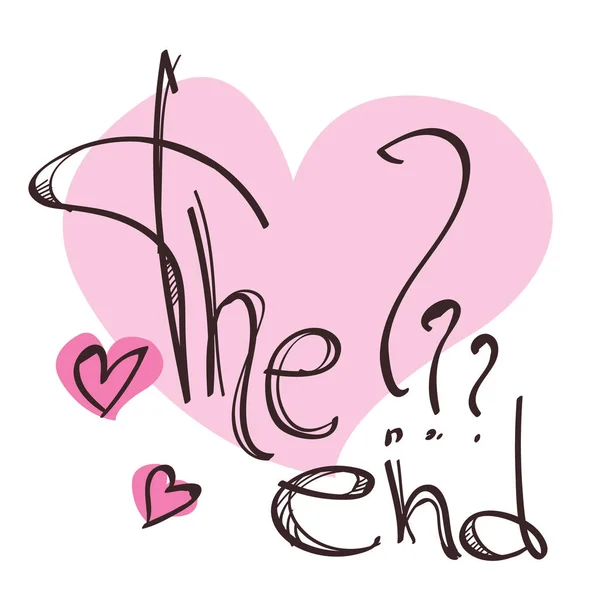 Надпись "Конец" с сердцем — стоковый вектор