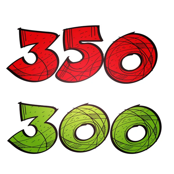 Números 300 y 350 — Vector de stock