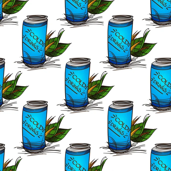 Frascos azuis com bebidas frias — Vetor de Stock