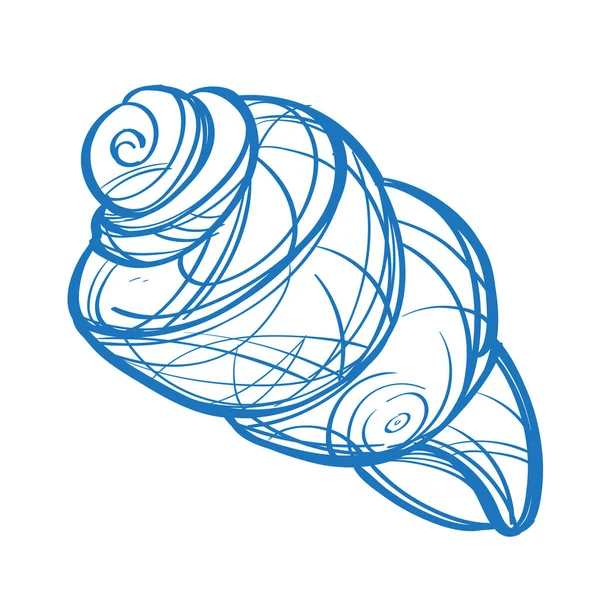 Большой логотип Seashell в стиле мультфильма . — стоковый вектор