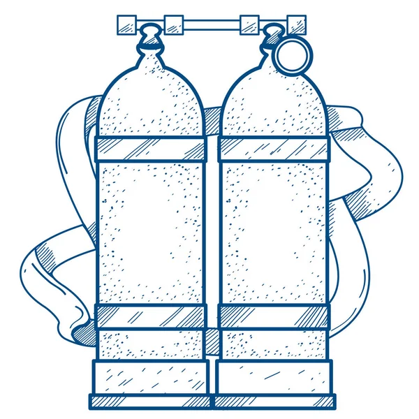 Dykning cylindrar illustration — Stock vektor
