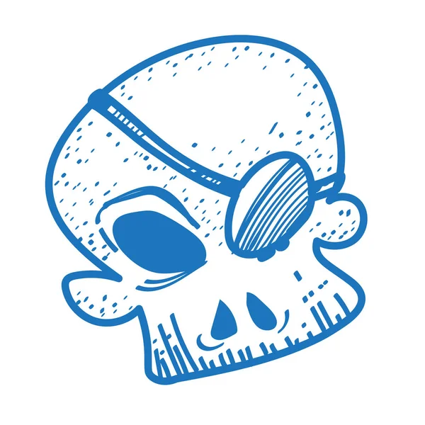 Crâne croquis logo . — Image vectorielle