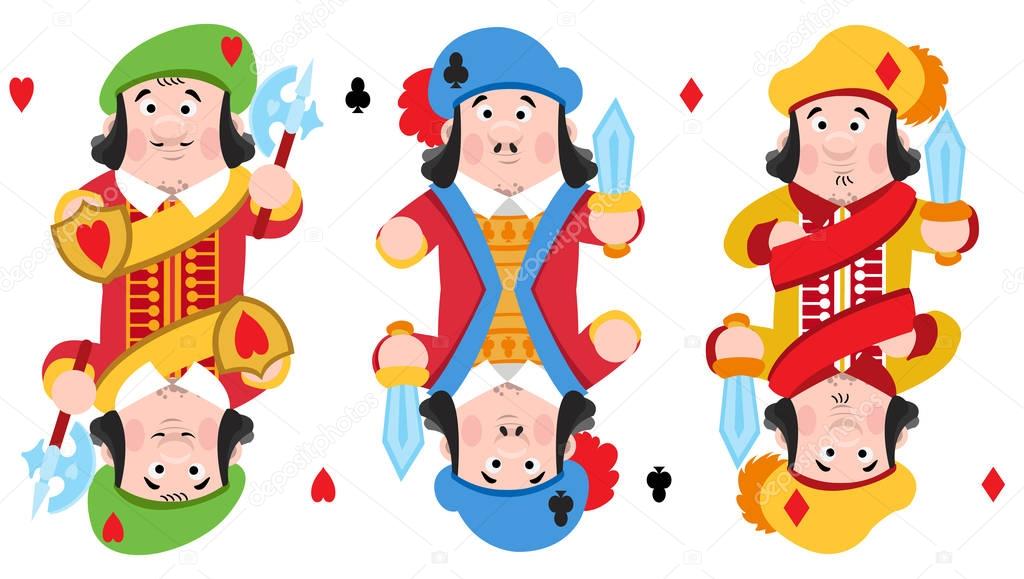 Playing card with cartoon characters