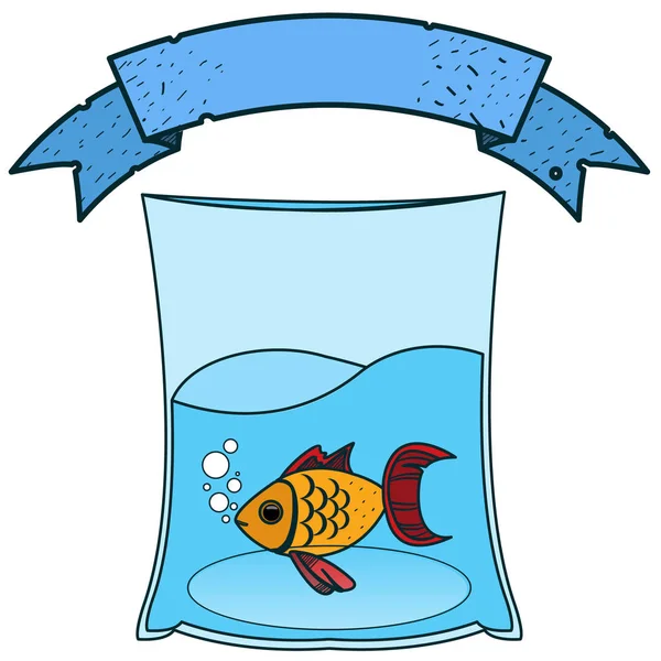 Vissen in een zak te transporteren — Stockvector
