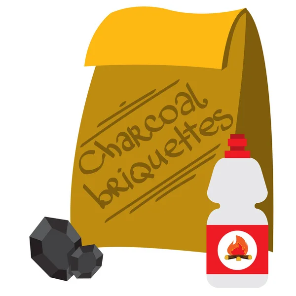Houtskool verpakking logo. — Stockvector