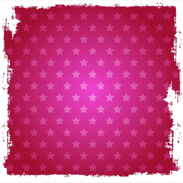 Cuadrado rosa con estrellas — Vector de stock