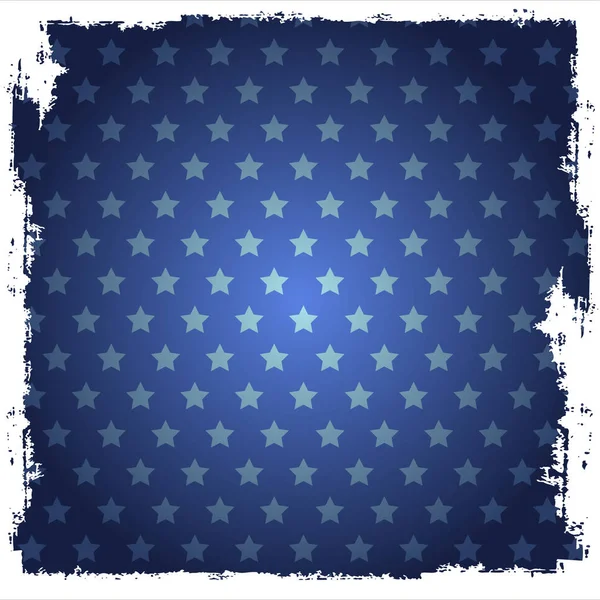 Quadrado azul com estrelas — Vetor de Stock