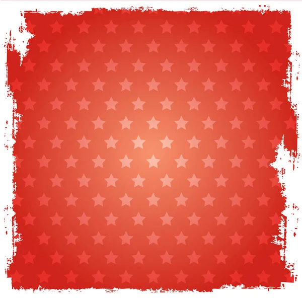 Vsquare rojo con estrellas — Vector de stock