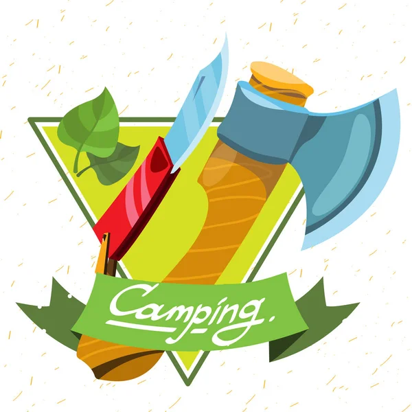 Logo turistico. Escursionismo, arrampicata, viaggiare illustrazione a colori . — Vettoriale Stock